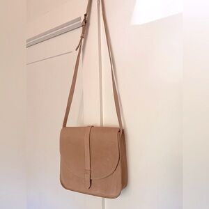 ABLE Tirhas blush leather saddle bag